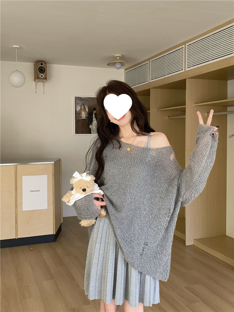Hollow Knitted Hoodie for Women
