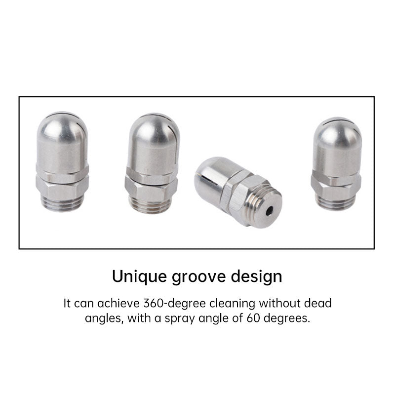 1/4" BSP Male Thread Rotary Tank Cleaning Nozzle - Stainless Steel Rotating Spray Ball for Industrial Vessels