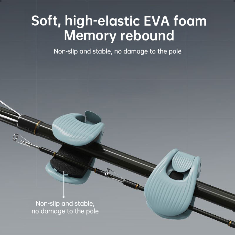 Universal Fishing Rod Holder: Multi-Function Binder Clip with Double Lock, Sponge Pad – for Lure/Sea Rods, Table Storage