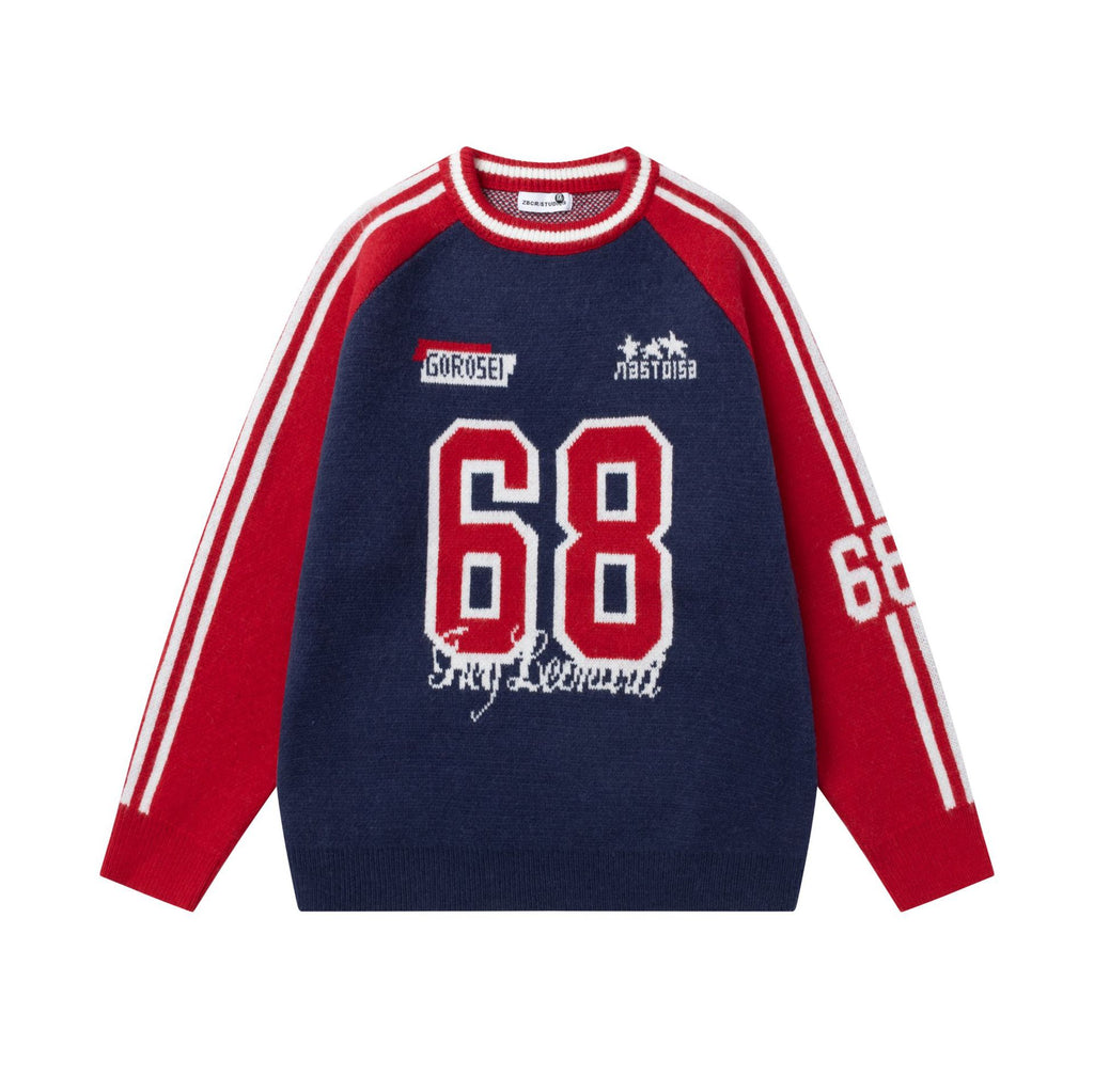Splicing color blocking 68 sweater