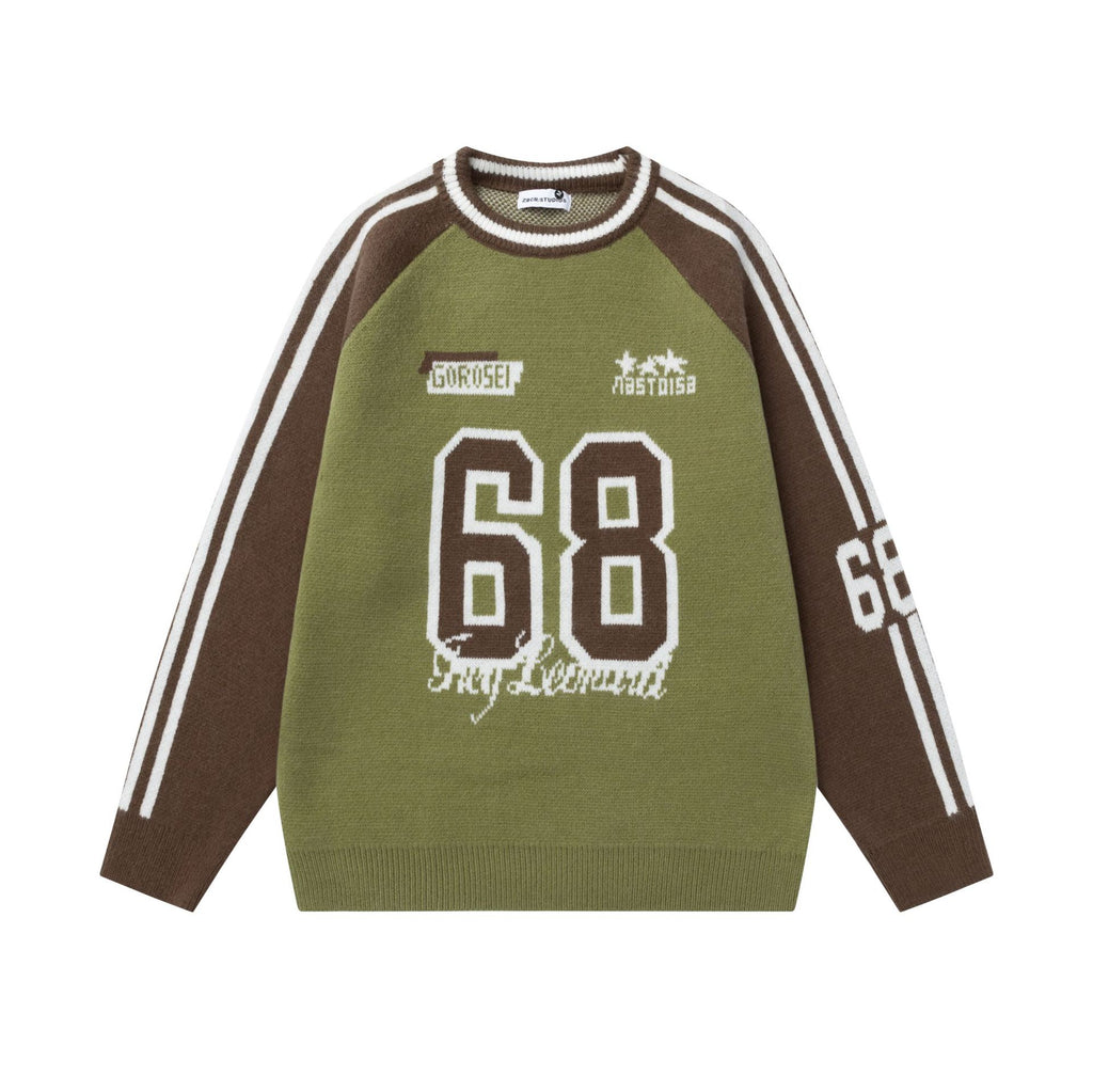 Splicing color blocking 68 sweater