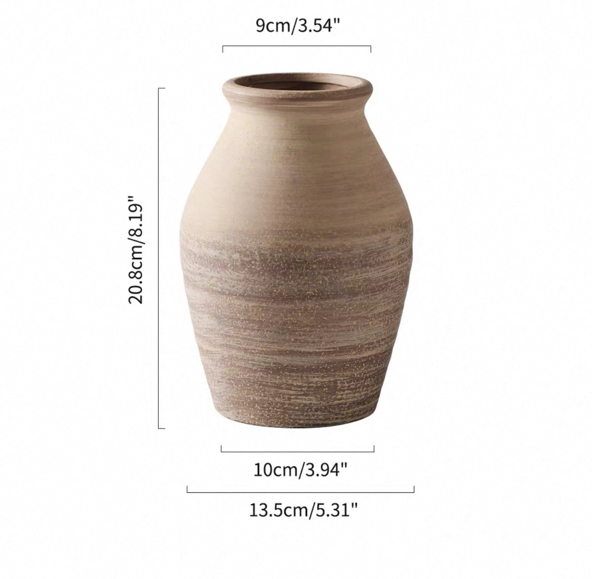 Vintage rough pottery vase decoration classical dried flower simulation flower arrangement vintage style floral ware