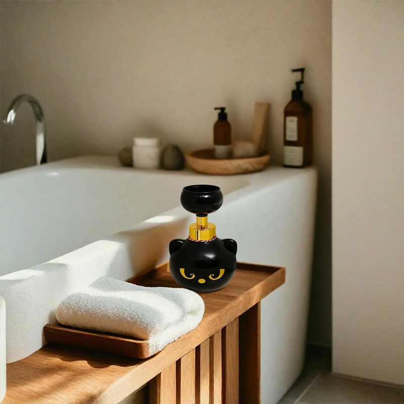 Cute Cat Paw Foam Soap Dispenser. Flower-shaped, funny. Cat lover gift for bathroom/kitchen.