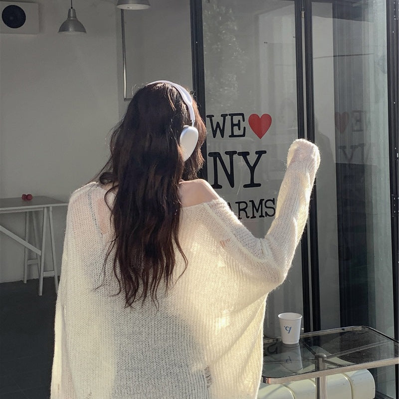 Hollow Knitted Hoodie for Women