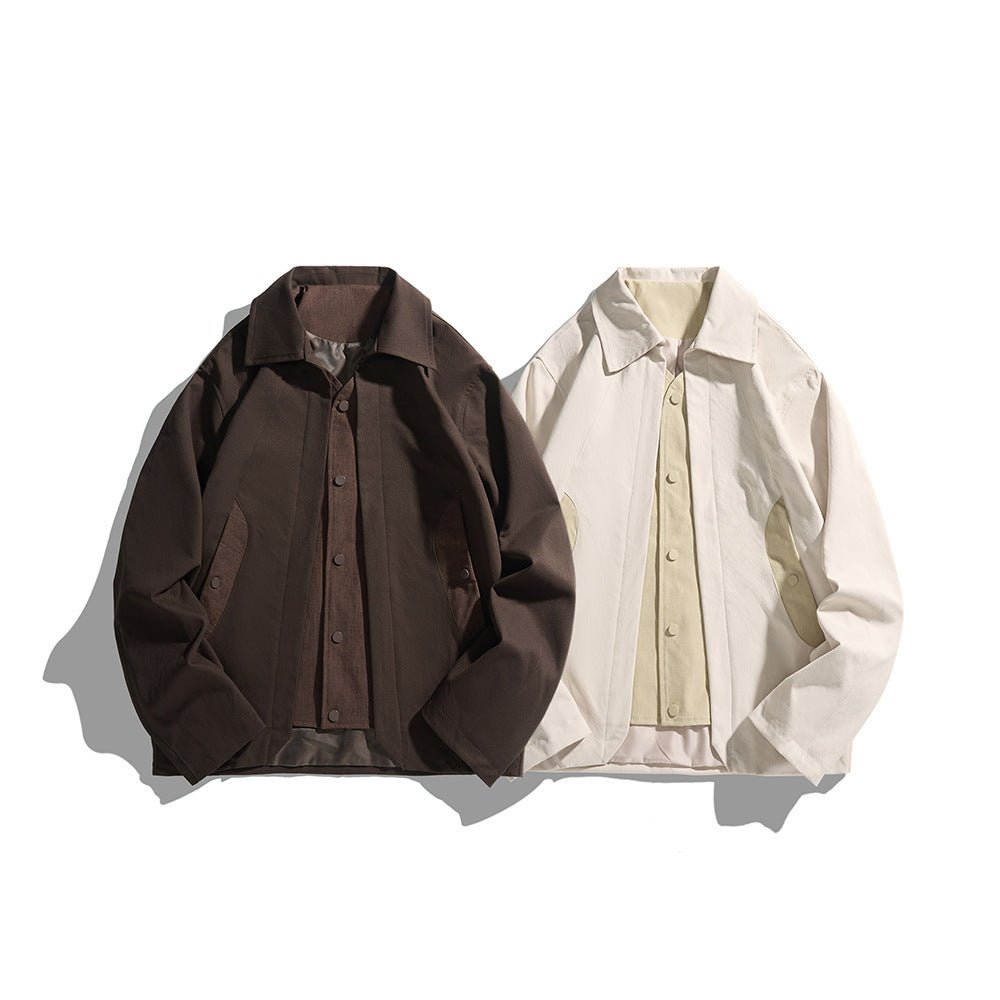 Irregular Spliced Loose Turn-down Collar Jacket for Men