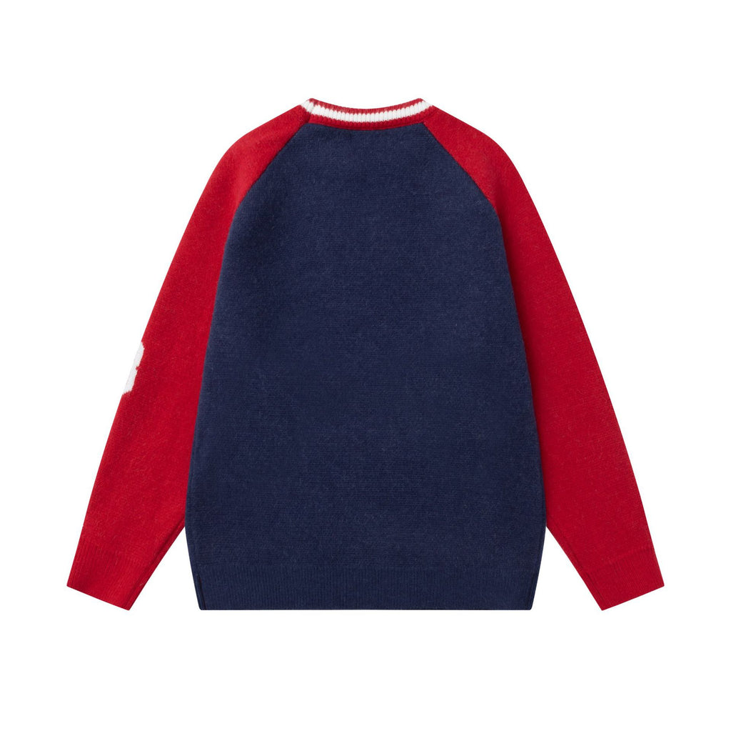Splicing color blocking 68 sweater