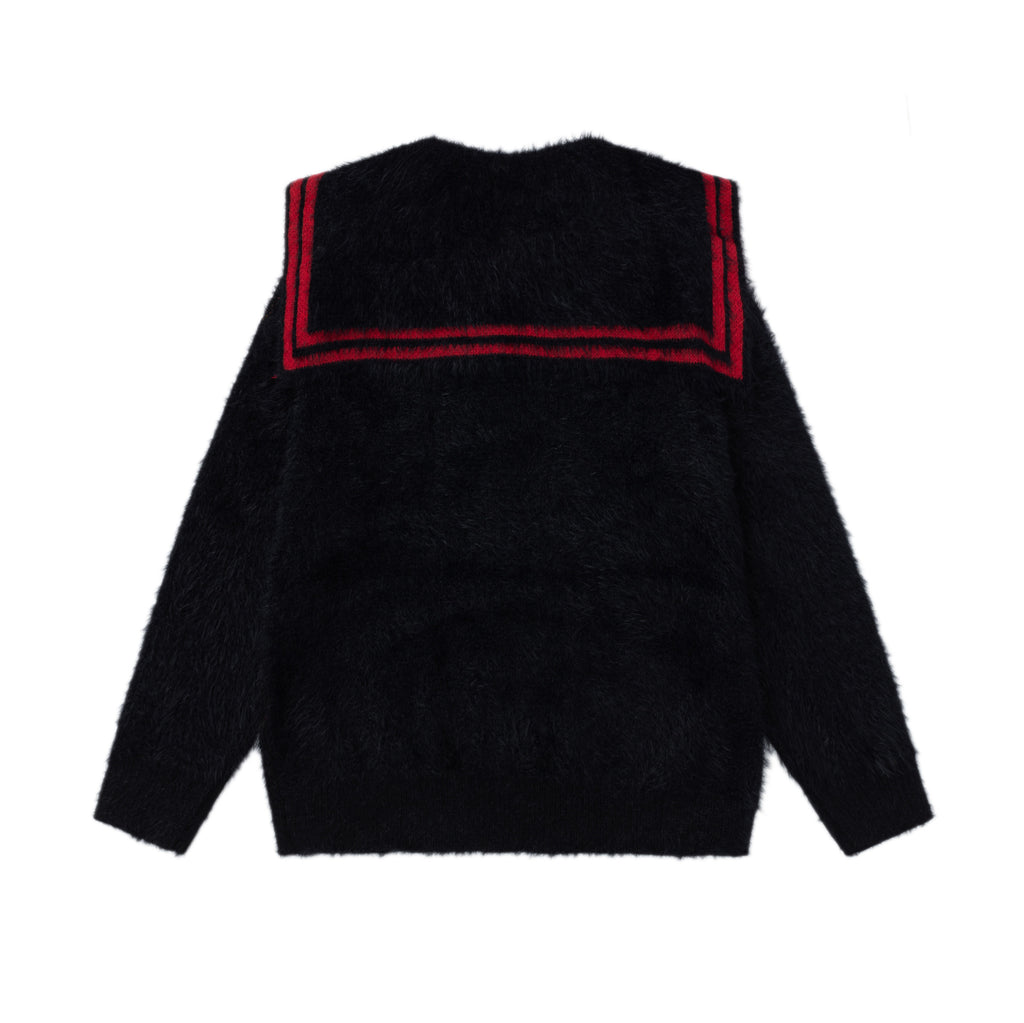 Color blocked shawl sweater