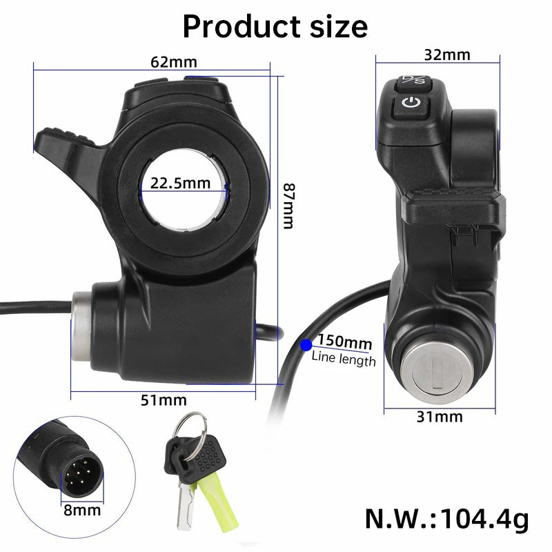 Suitable for Kukirin G2Master Electric Scooter: Double-Key Electric Door Lock & Thumb Throttle, Electric Scooter Accessories