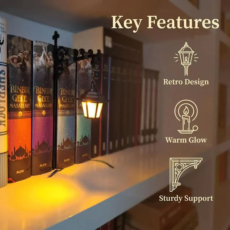 Vintage Library LED Light – Warm Glow Bookshelf & Reading Lamp for Home Décor