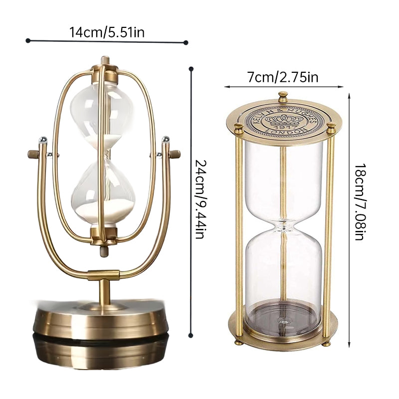 Vintage Metal Hourglass Bottle Sand Clock – Retro Creative Desk Decor for Office, Study & Bedroom