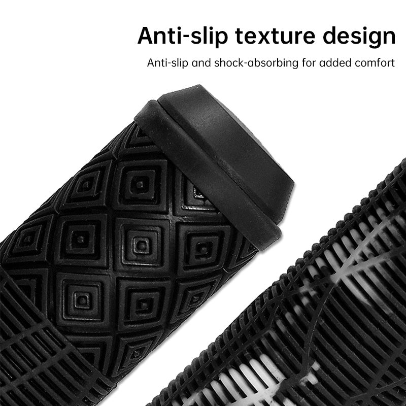 165MM Bike Handlebar Grips (Soft Rubber) - Bikes/Scooters/MTB, Colored Plugs