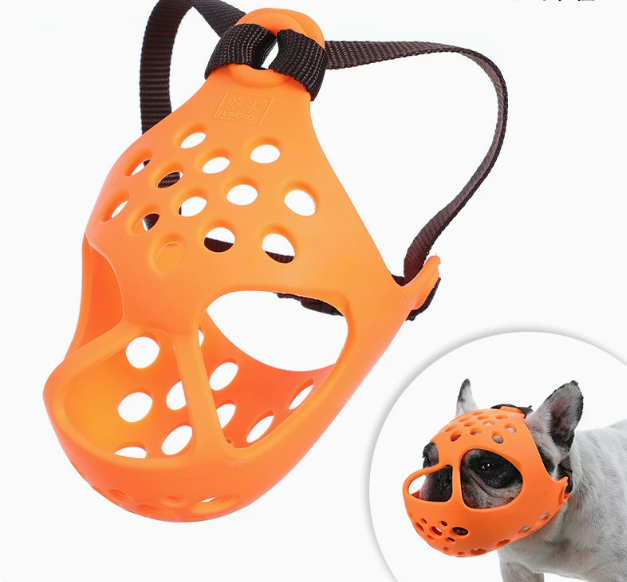 Humble Dog Soft Rubber Short-Muzzle Dog Muzzle for Bull Terrier, English Bulldog, French Bulldog, Pug - Prevents Biting and Eating Randomly