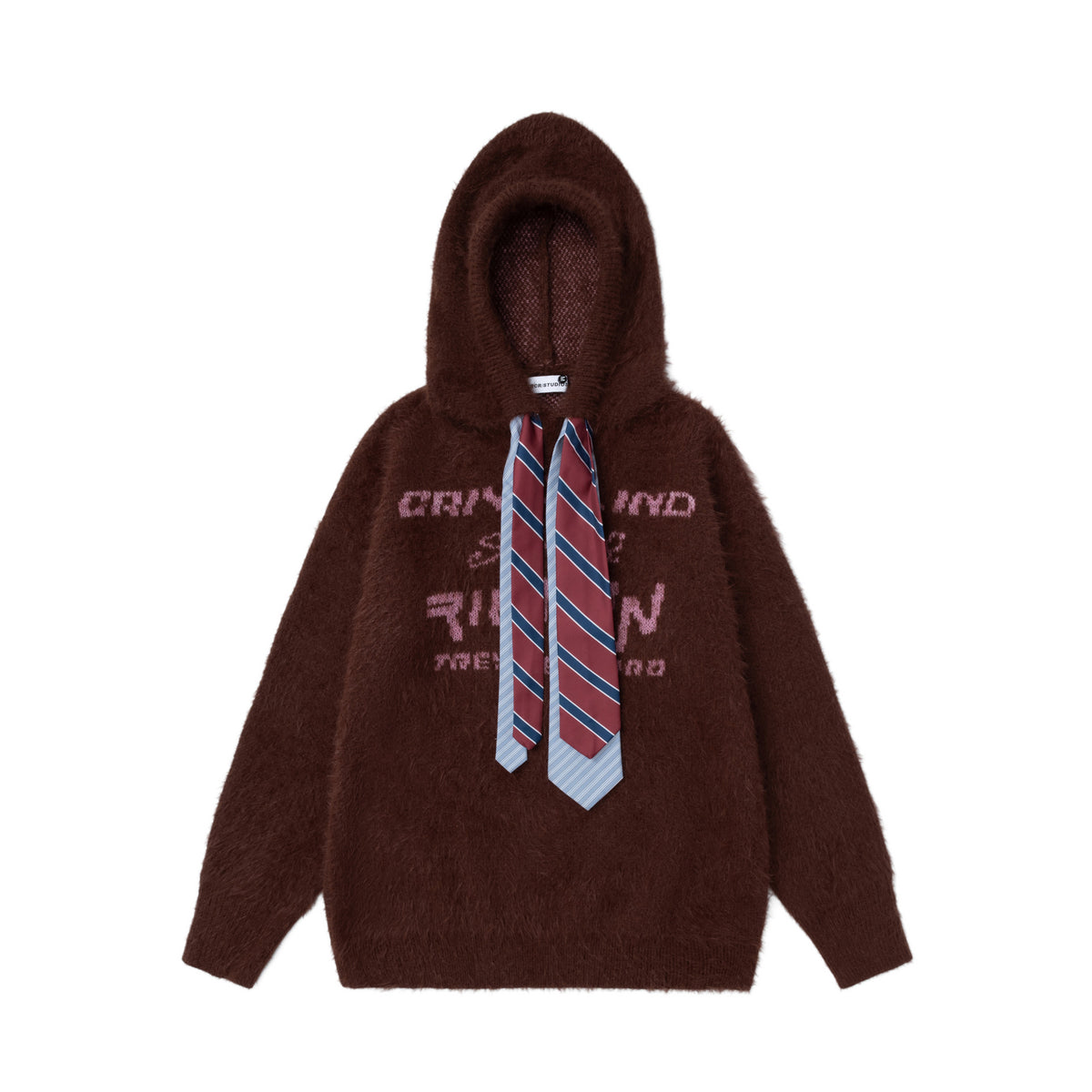 Double tie hat rope hooded sweater