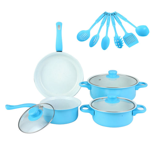 13-Piece Premium Non-Stick Cookware Set: Frying Pans, Casserole, Wok, Multi-Func, Stylish, Durable, Outdoor-Ready