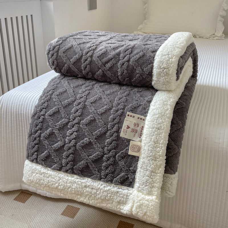 Double-Layer Polar Blanket (Autumn/Winter) – Thick Warm Soft Fleece for Office Naps, Sofa Beds