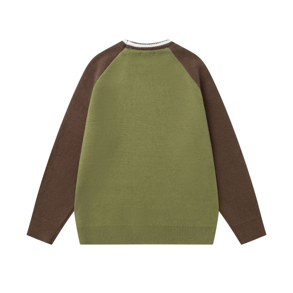 Splicing color blocking 68 sweater