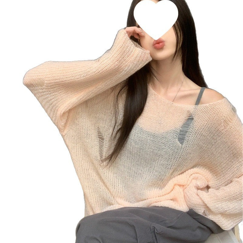 Hollow Knitted Hoodie for Women