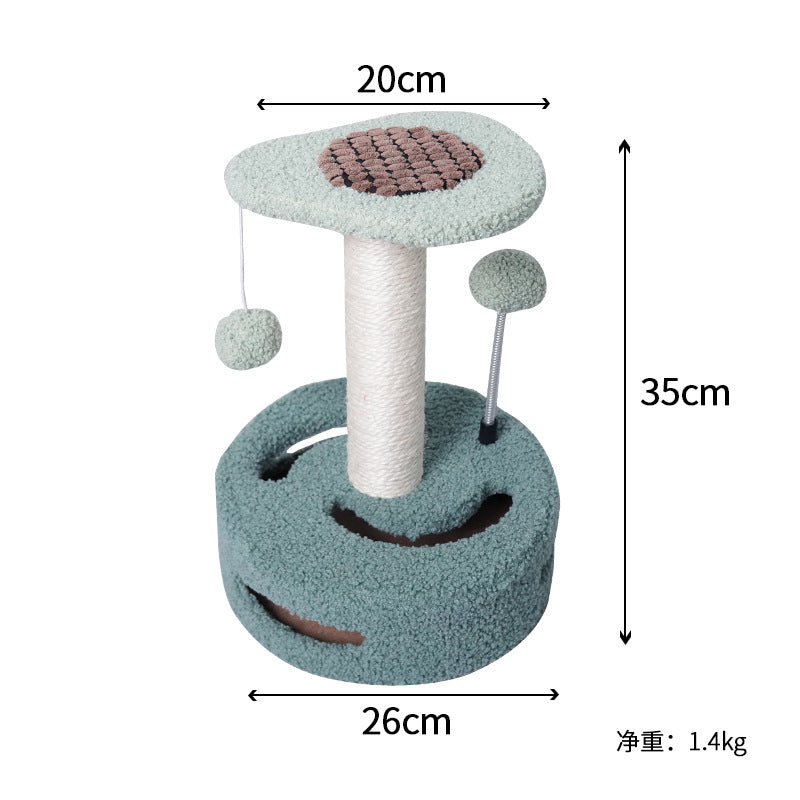 Sunflower Cat Tree – Small Cat Climbing Tower with Scratch Posts & Ball Toy