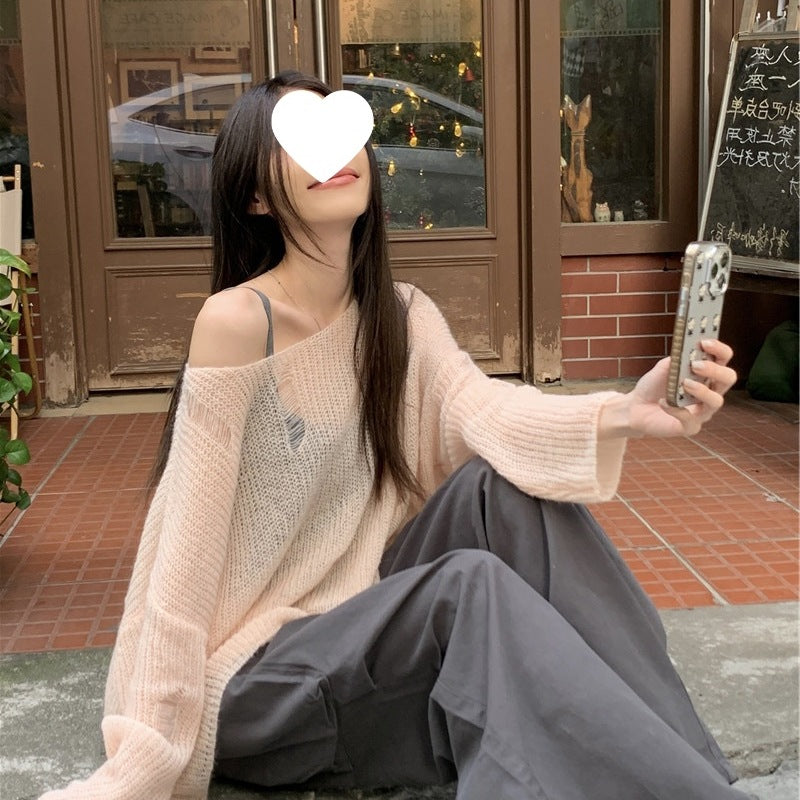Hollow Knitted Hoodie for Women
