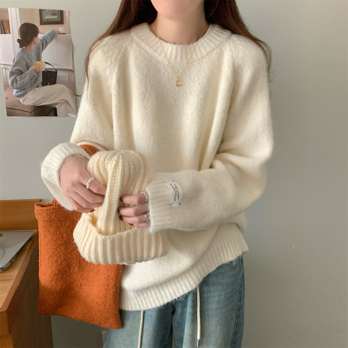 Lazy style sweater for women in autumn and winter