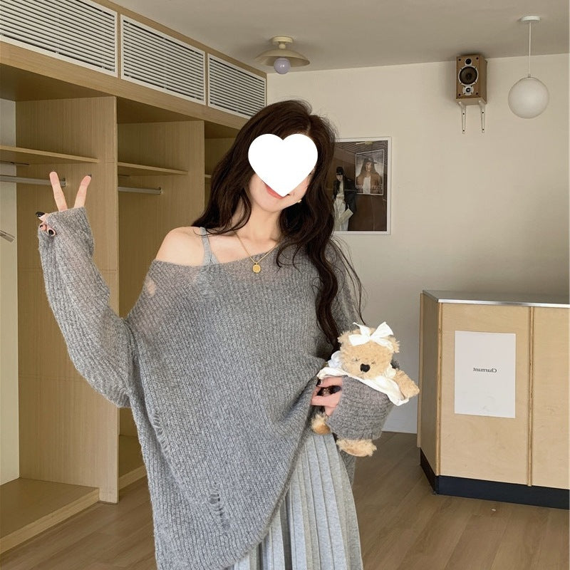 Hollow Knitted Hoodie for Women