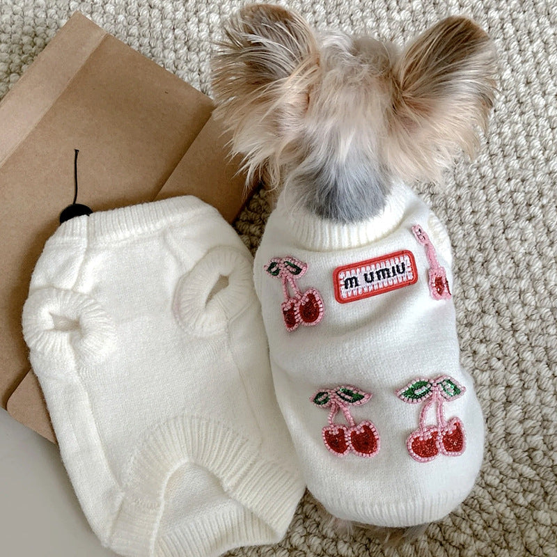 Teddy/Bichon/Maltese Winter Warm Sweater - Cute Fruit-Print Knit