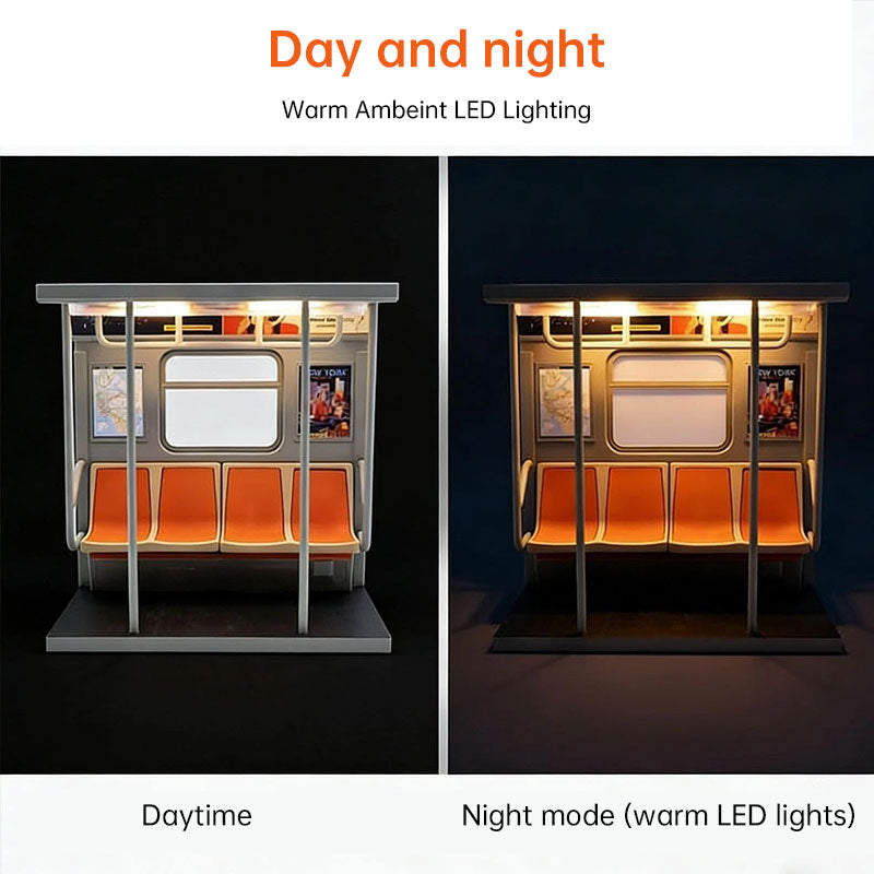 Retro Subway Train Lamp – Vintage Metro Style Table Light with Warm LED – Unique Desk & Bedroom Decor