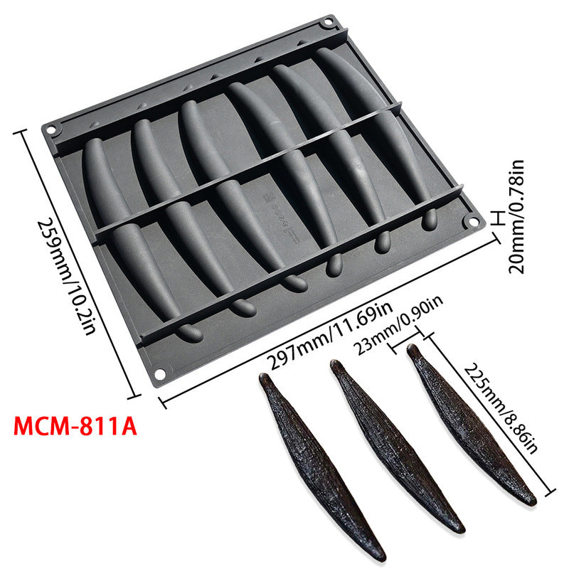 6-Cavity Silicone Vanilla Bean Mousse Mold – Non-Stick Cake & Dessert Baking Tray
