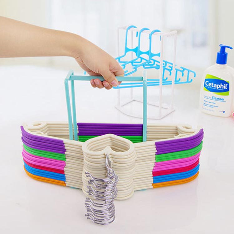 Candy Color Plastic Hanger Storage Rack Hanger Organizer Hanger Companion Shelf Storage Box Colorful Packaging