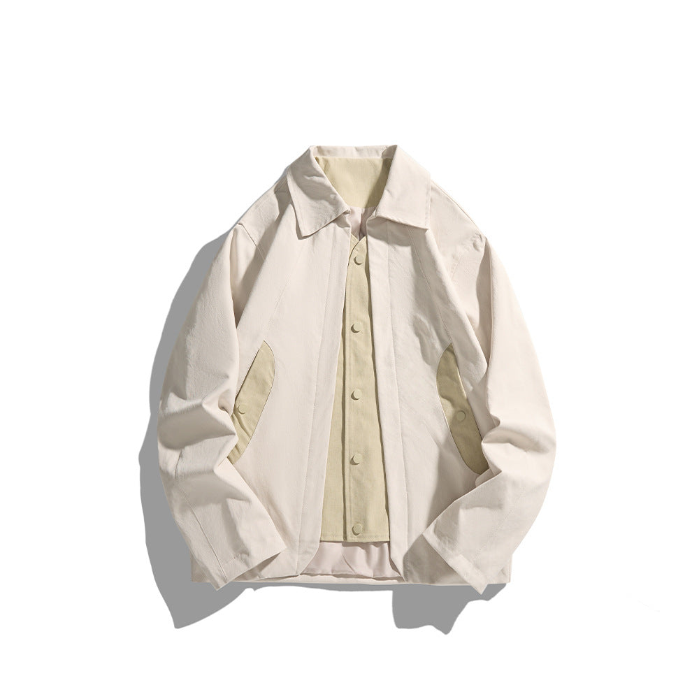 Irregular Spliced Loose Turn-down Collar Jacket for Men