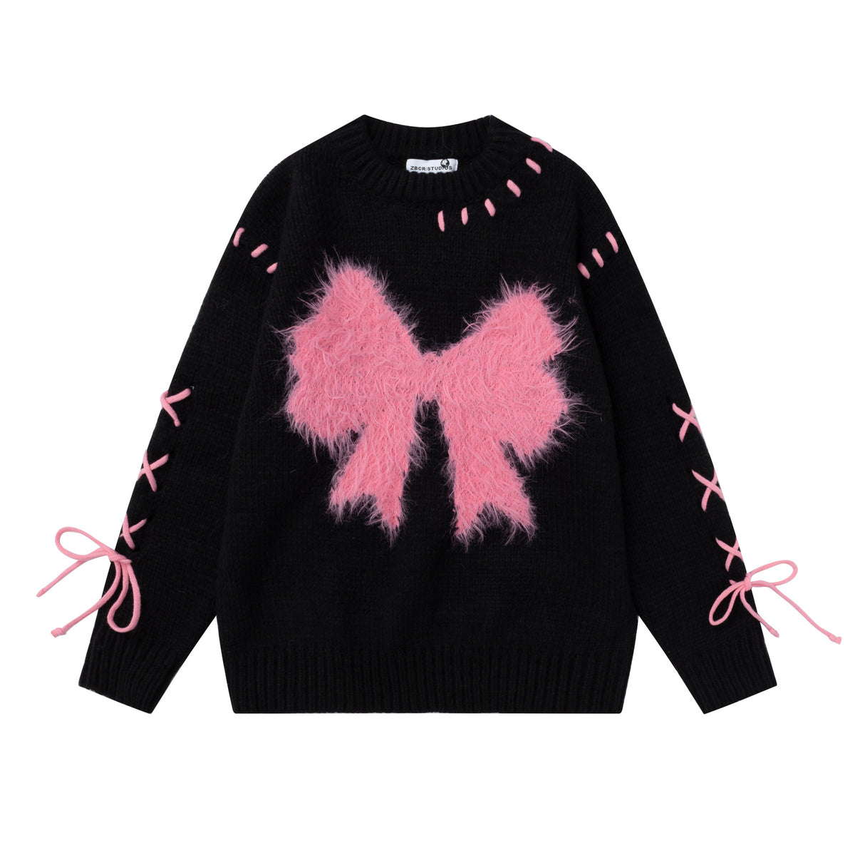 Heavy Industry Wear Rope Bow Sweater